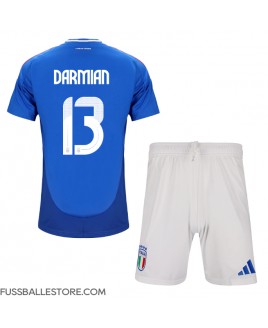 Günstige Italien Matteo Darmian #13 Heimtrikotsatz Kinder EM 2024 Kurzarm (+ Kurze Hosen)